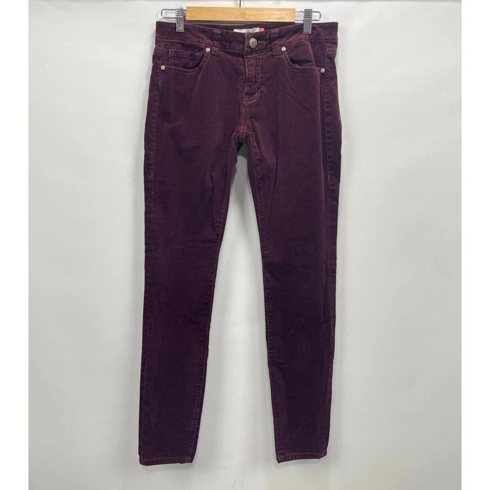 Cabi Burgundy Corduroy Low Rise‎ Stretch Skinny Pants